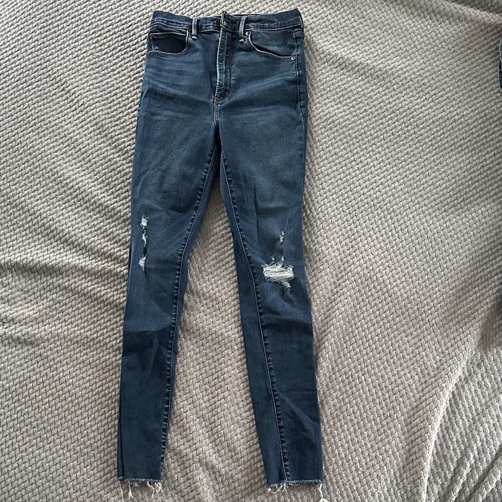 Abercrombie & Fitch Dark Blue Distressed Skinny Jeans